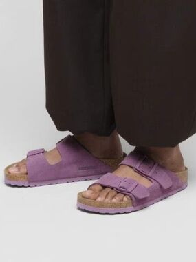 Birkenstock Arizona Suede Sandals in Mauve, 38 EU